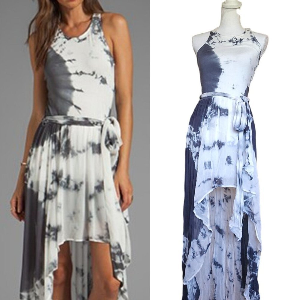Young Fabulous & Broke Monochrome Tie-Dye High Low Dress